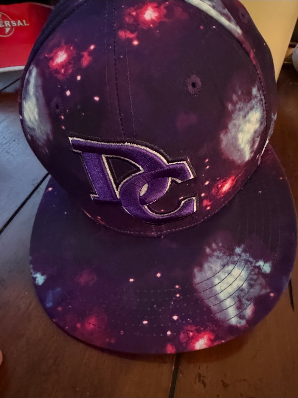 DC Purple Galaxy Snapback Hat with Embroidered Logo